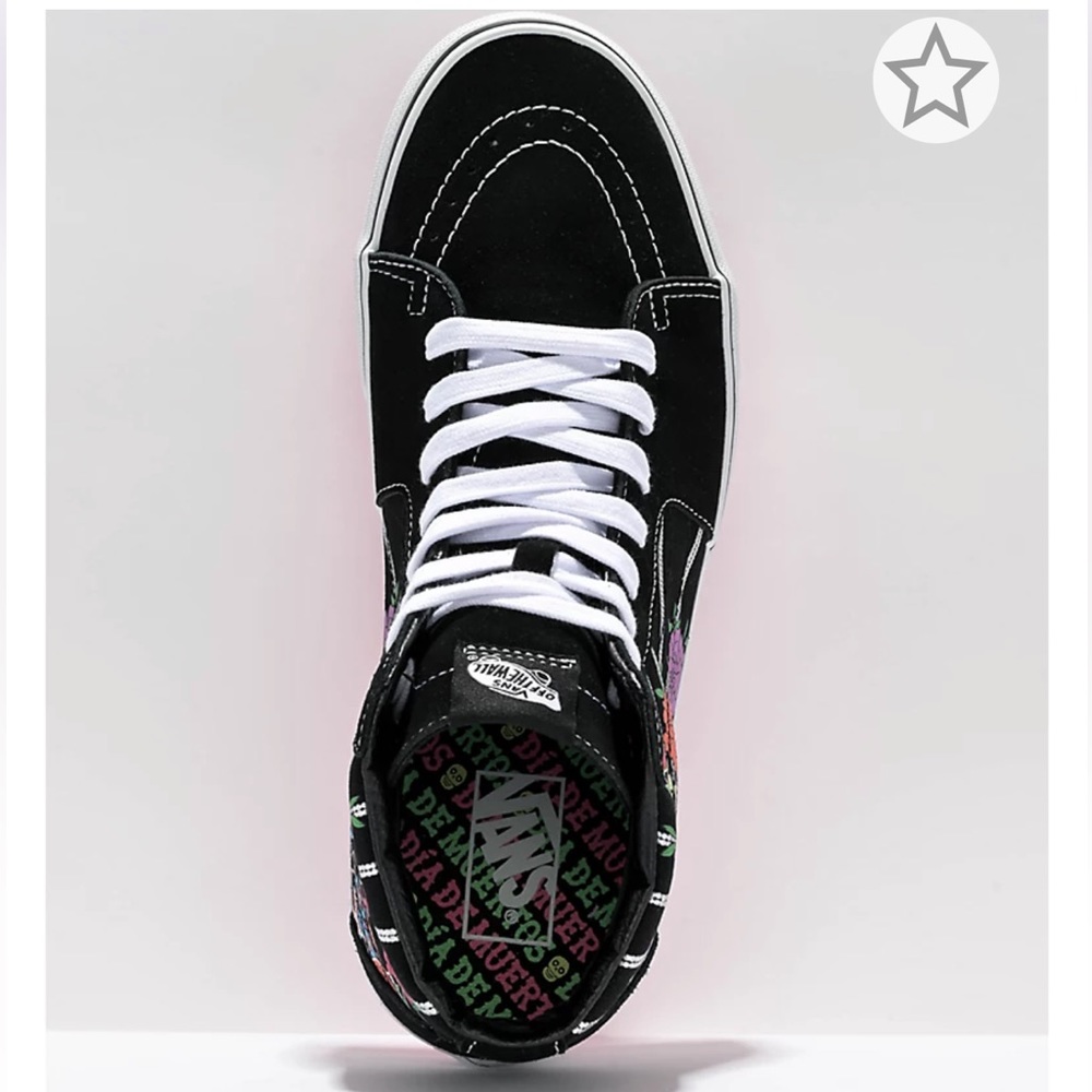 Vans Sk8-Hi Dia De Los Muertos Day of the Dead Black & White Skate Shoes *No Box - Picture 3 of 6